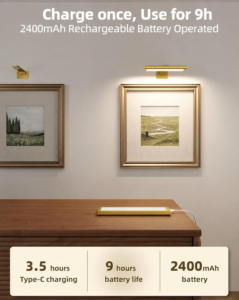 Picture Light for Wall, Rechargeable Stick on with Remote(3P)