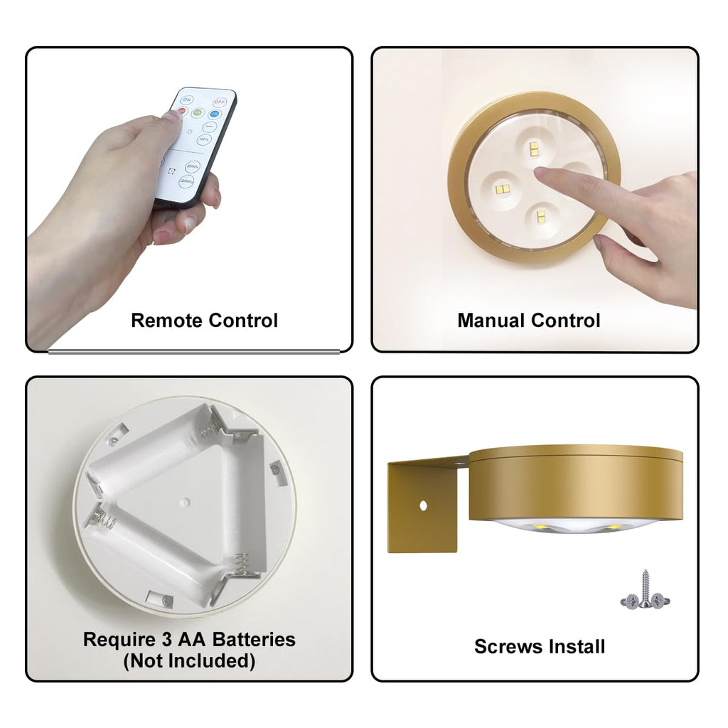 Battery Operated Picture Light Magnetic Painting Light with 3 Lighting Modes,Remote and Dimmable Timer Art