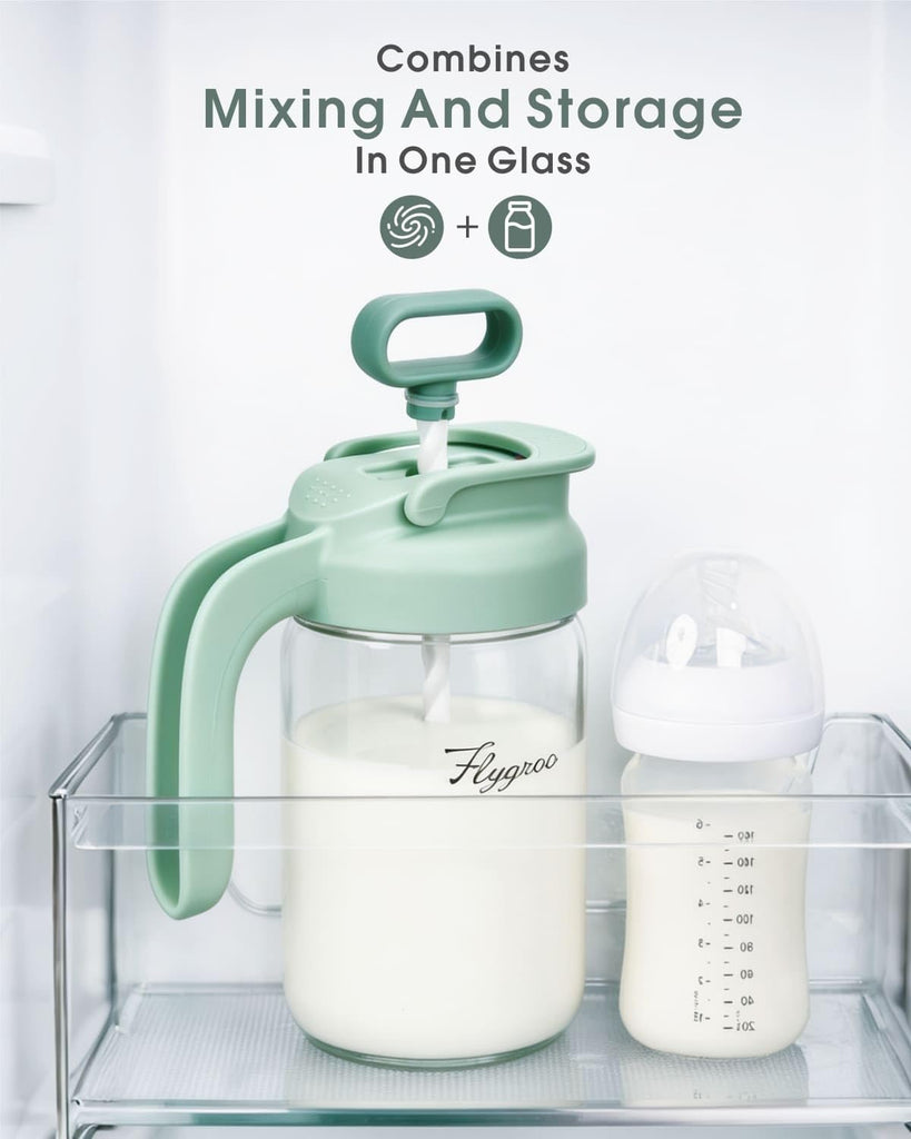 Glass Breast Milk Pitcher, Baby Formula Mixing Pitcher - 24oz Green