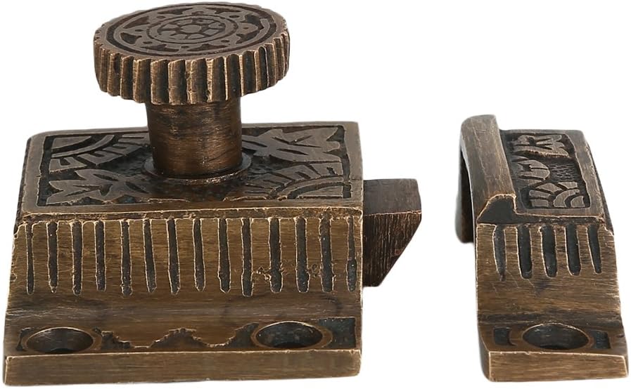 Set of 1 Solid Brass Cabinet Latch, Latch with Flower Knob - A29Hardware
