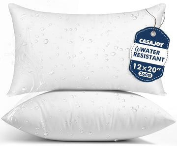 12x20 Outdoor Pillows,Water Resistant Lumbar Pillow Insert - Set of 2