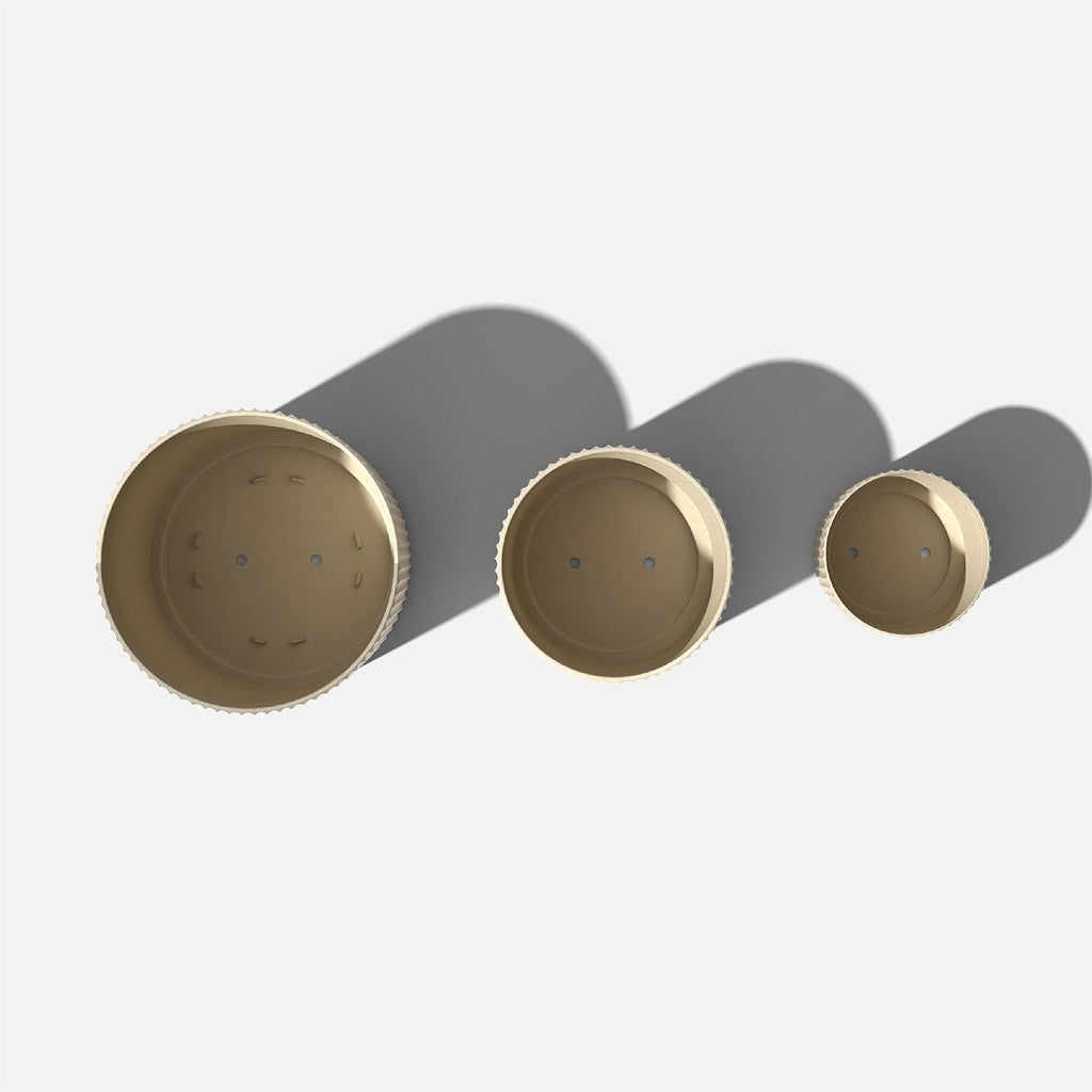 Demi Series Set of 3 Round Planters for Porch, Patio, Backyard | Durable -Concrete Material | Modern Décor for Tall