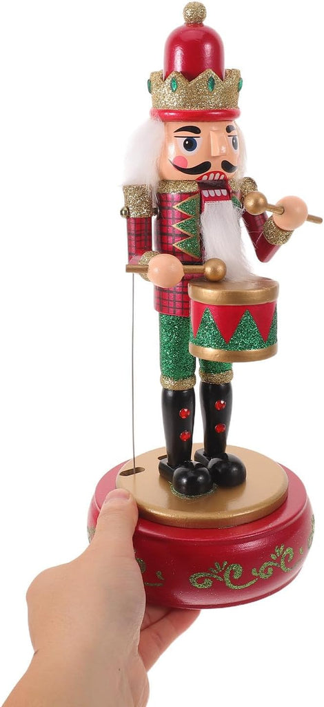 Xmas Wooden Nutcracker Music Box Figurine, Classic Christmas Decor