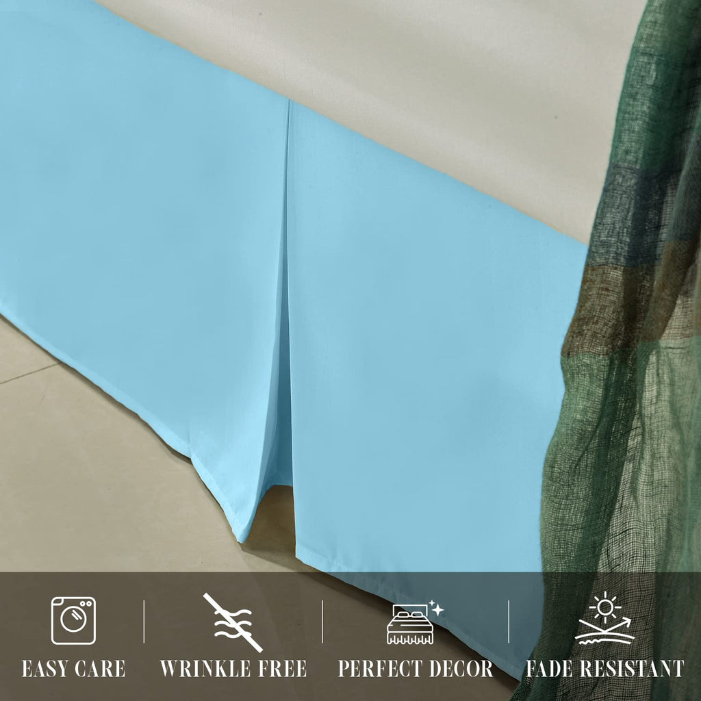 1-Piece Solid Bed Skirt, 1500 Premium Hotel Quality Microfiber, Minimalist Design with a Modern Look- Easy Care