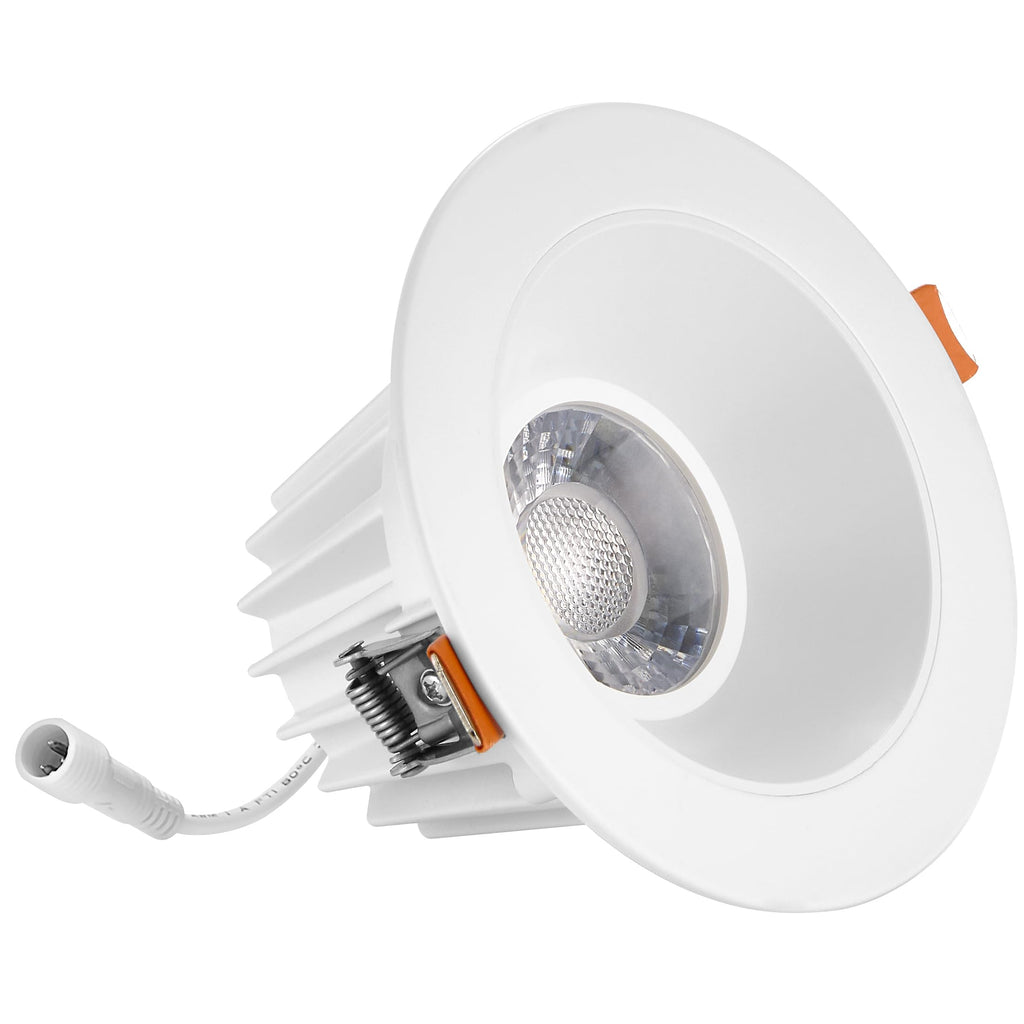 4" Anti-Glare LED Downlight Canless, 1200 Lumens, 5 CCT, White