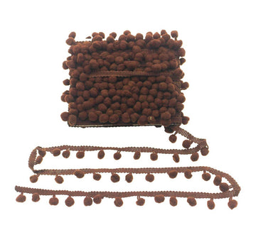 Mini Pom Pom Trim Ball Fringe Ribbon DIY Sewing Accessory Lace Trim for Pillow Curtains Home Decoration (Dark