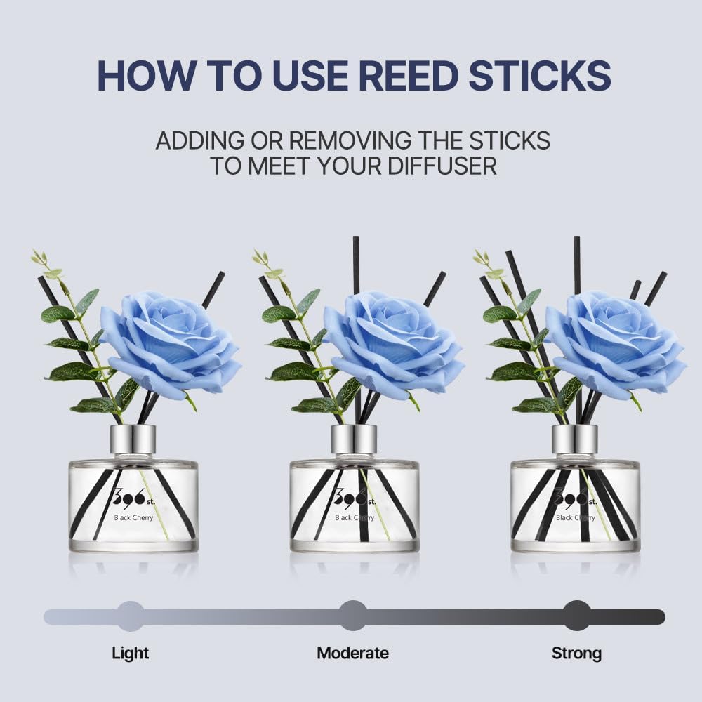 Rose Flower Reed Diffuser, Vanilla Lavender, 200ml(6.7oz) / Reed Diffuser Sets, Home Fragrance, Scented Oils, Home &