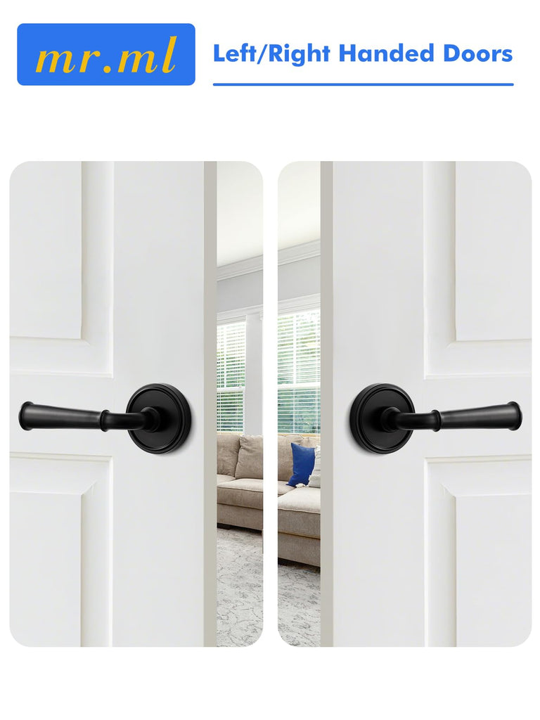Door Handle Black Double Dummy Door Lever, 1 Pack