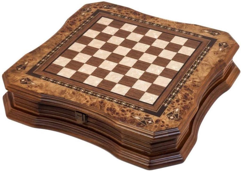 Handmade Chess Set Mosaic Art 15" - Wooden Chess shess Board with Metal Chess Pieces- Gift Item