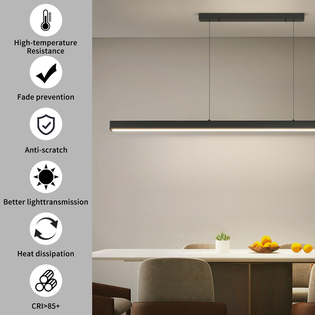 LED Linear Pendant Light, 31IN Ceiling Chandlier Light Fixtures Hanging with Remote Control 3000k-6500K Adjustable
