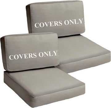Deep Seating Patio Cushion Covers Replacement, 28x28x6, 28x13x6, Grey | Durable Outdoor Cushions Cover, 4Pcs Patio