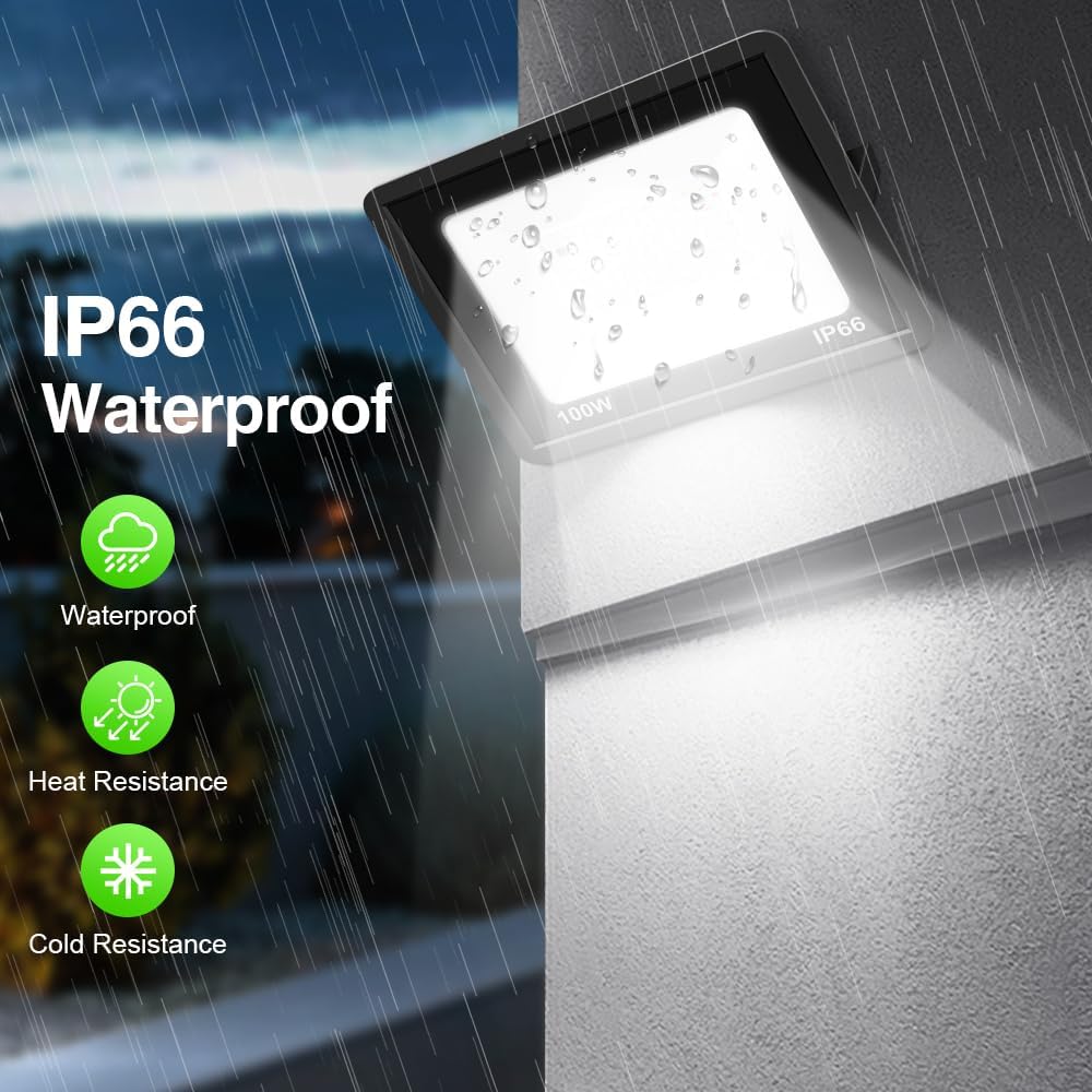 2 Pack 100W RGB LED Flood Lights, 12000LM Color Changing Smart Floodlight with Remote, Waterproof DIY Uplights for