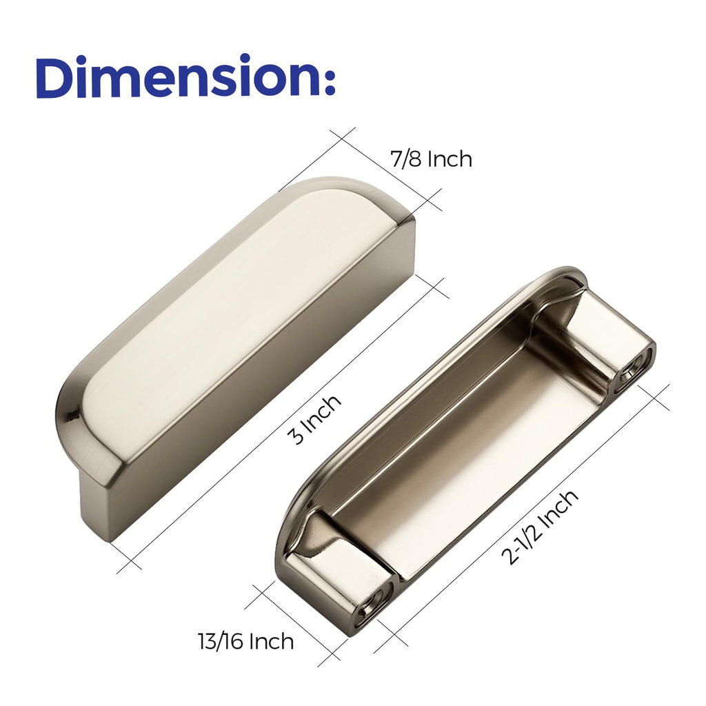 Cabinet Pulls Cabinet Handles 2-1/2 Inch Brushed Nickel 15 Pack