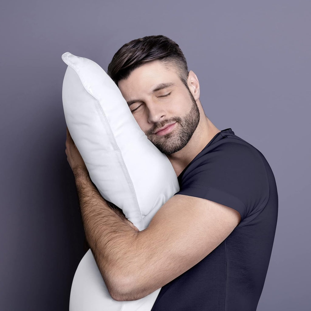 Bed Pillows for Sleeping (White), Queen Size Set of 4, Hotel Pillow, Cooling Pillows for Side, Back or Stomach