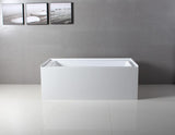 Aqua Eden VTAP603622R 60-Inch Acrylic Alcove Tub with Right Hand Drain, White