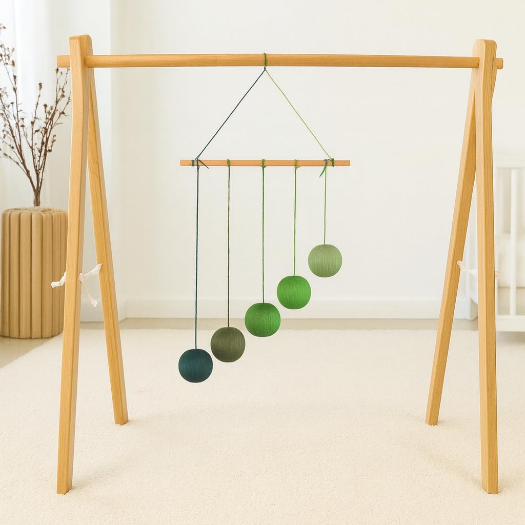 Montessori Baby Mobile Set - Piece Visual Stimulating Mobiles (Munari, Gobbi, Octahedron, Dancer, Rainbow &
