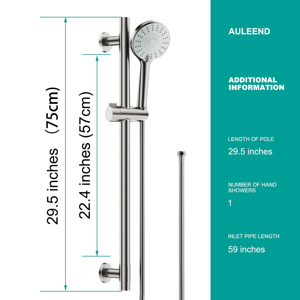 Shower Slide Bar Handheld Shower Head with Hose, 5-Function Hand Shower with Wall Mount,shower slide bar,adjustable