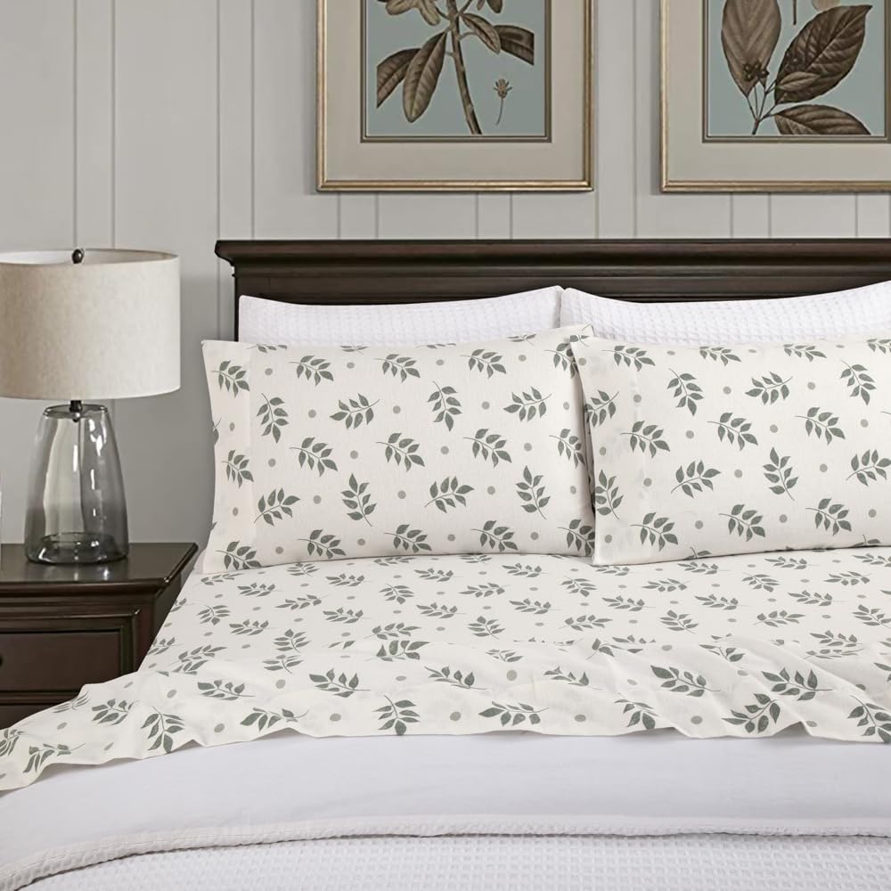Flannel Sheets Twin Size Rich Cotton -High GSM Flannel Bed Sheet Deep Pockets - Warm & Cozy Flannel Sheet Set for All