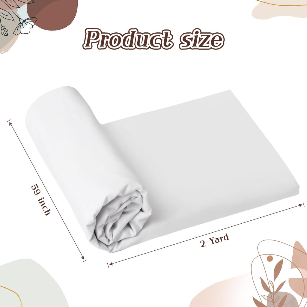 58"Wide 100% Combed Cotton Fabric By The Yard, White Fabric, Soft and Durable, Quilting Material for Sewing and DIY
