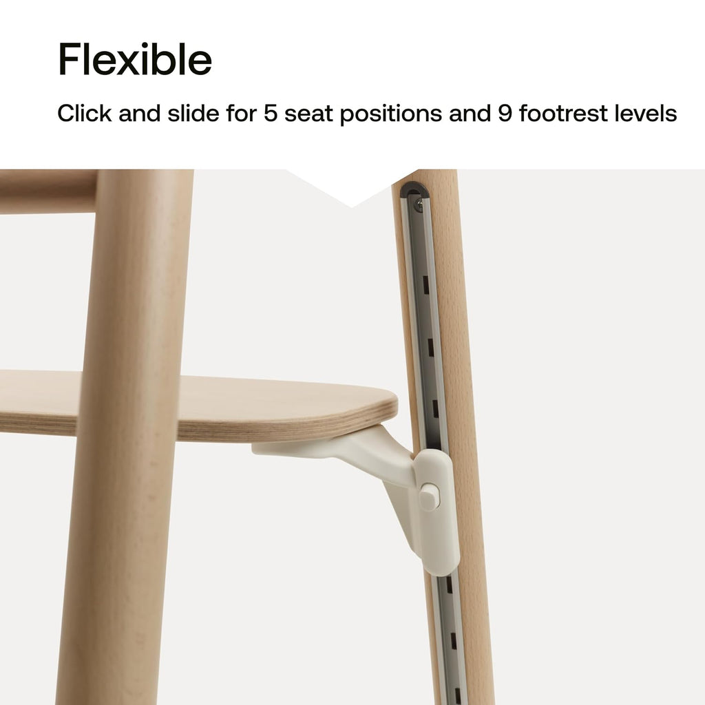 Giraffe Wooden Baby High Chair - Adjustable in 1 Second, Ergonomic Easy-Clean Highchair, Suitable from Birth (Newborn