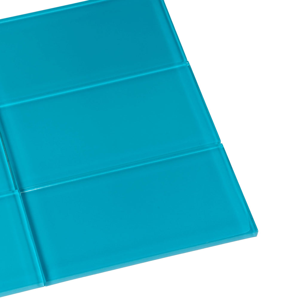 Subway Glass Tile Laguna Blue 3x6 Polished 5 sq ft/case 40-Pack