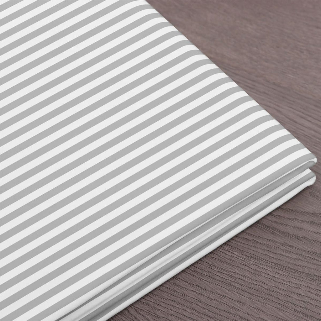 Gray White Stripes Fabric by The Yards, Modern Simple Style Striped Soft Polyester No Stretch Fabric for Chairs