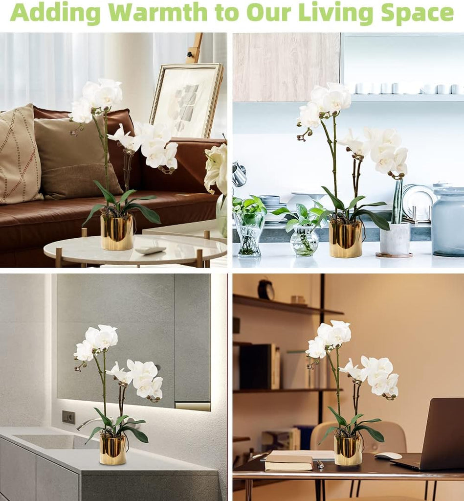 Artificial Orchid Flower Plant 19.7'' Real Touch Faux Orchids in Vase