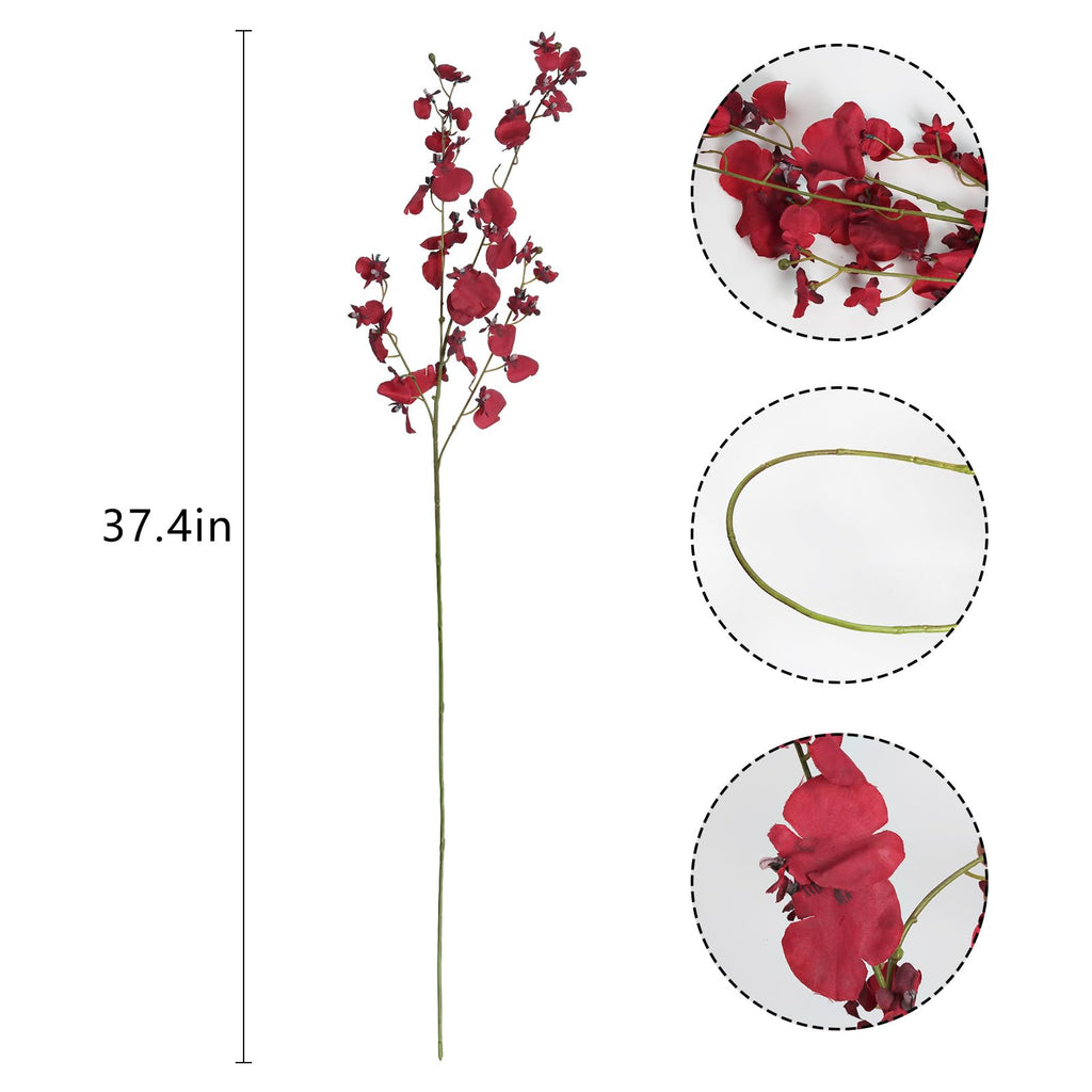 Orchids Artificial Flowers, 10 PCS (Each 37'') Faux Orchid Artificial Orchids Long Stem Orchids Fake for Indoor