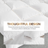 Goose Down Comforter Queen, All Season Duvet Insert, 100% Cotton Shell, 750+ Fill Power, 3D Baffle B