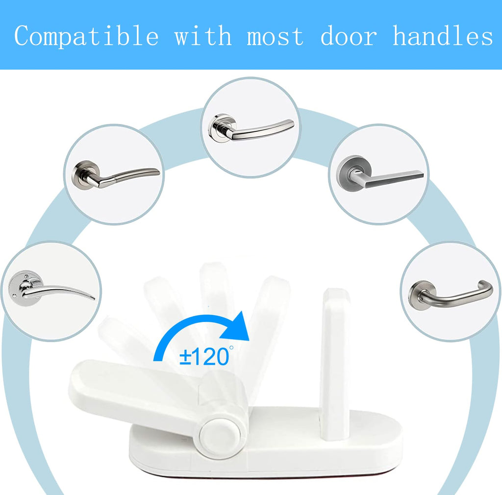 Childproof Door Lever Lock Baby safety locks for doors (1 Pack) Improved door safety for kids, 3M Adhesive No