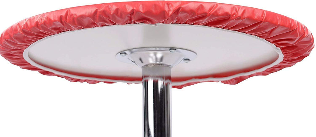 Heavy Duty Vinyl Round Fitted Tablecloth (Table Cover) with Flannel Backing Vibrant Colors Elasticized Tablecloth