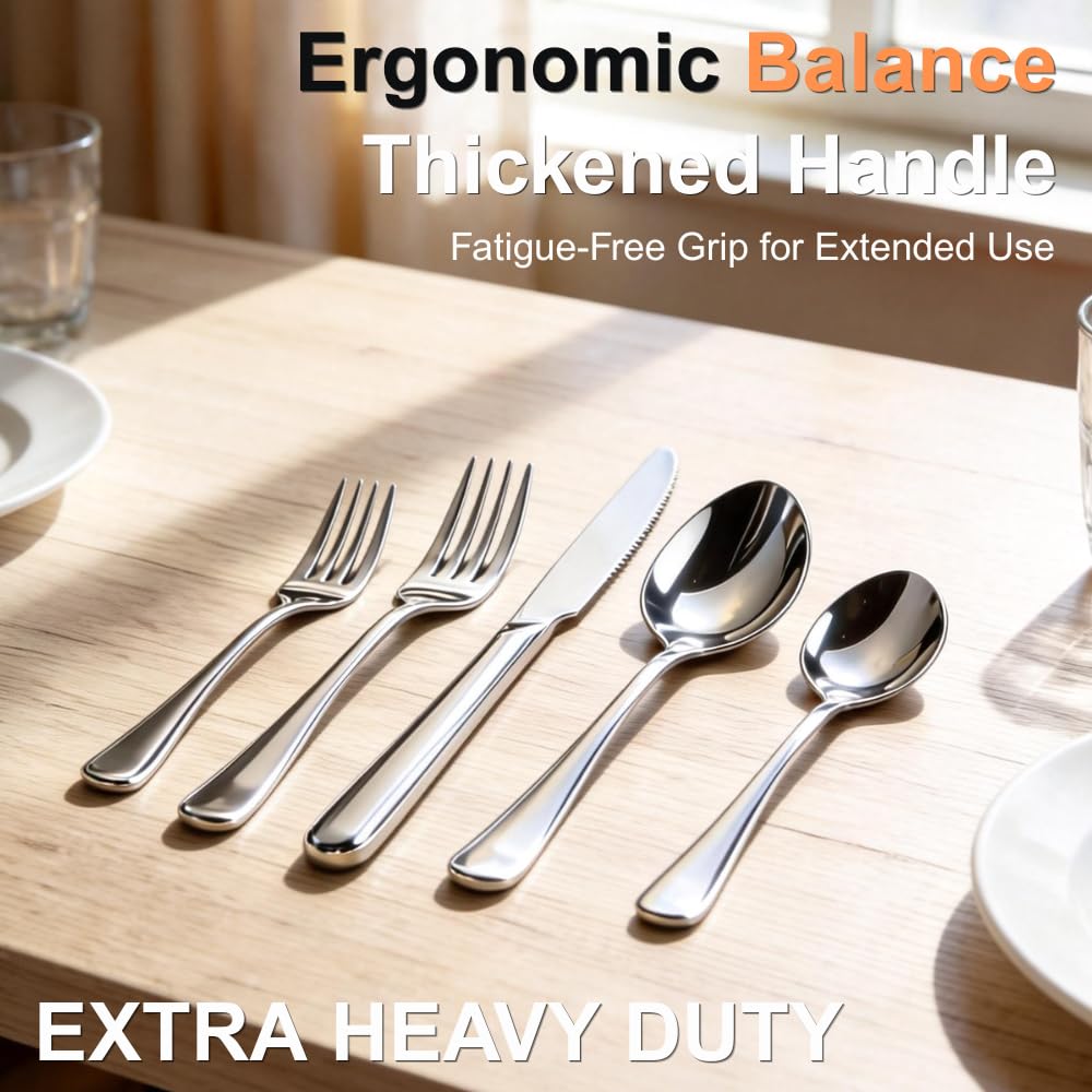 60 Piece Silverware Set for 12,Stainless Steel Flatware Utensil Cutlery Set
