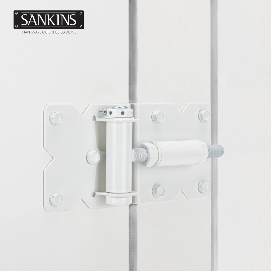 Self Closing Gate Hinges Heavy Duty Hardware Hinges for Wooden/Vinyl/PVC Fences, 90 Degree Adjustable Gate Hinge with