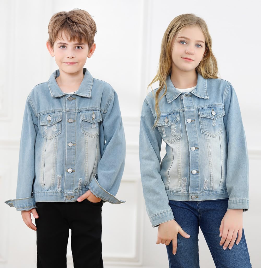Toddler Jean Jacket for Girls and Boys Long Sleeve Denim Jacket