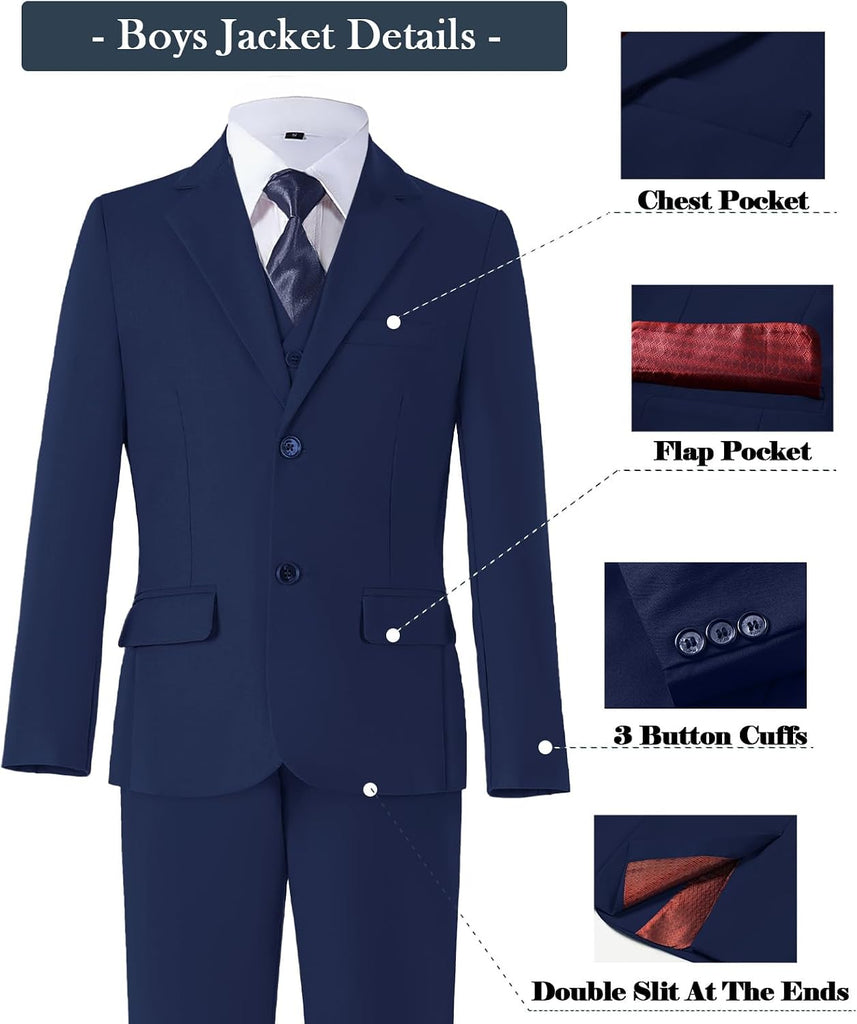 Boys Suits Formal Slim Fit Wedding Ring Bearer Outfit Dress Tuxedo Suit Set