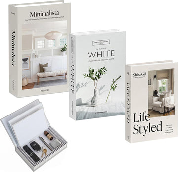 Decorative Books with Hidden Storage Fake Books Box for Decor - Set of 3