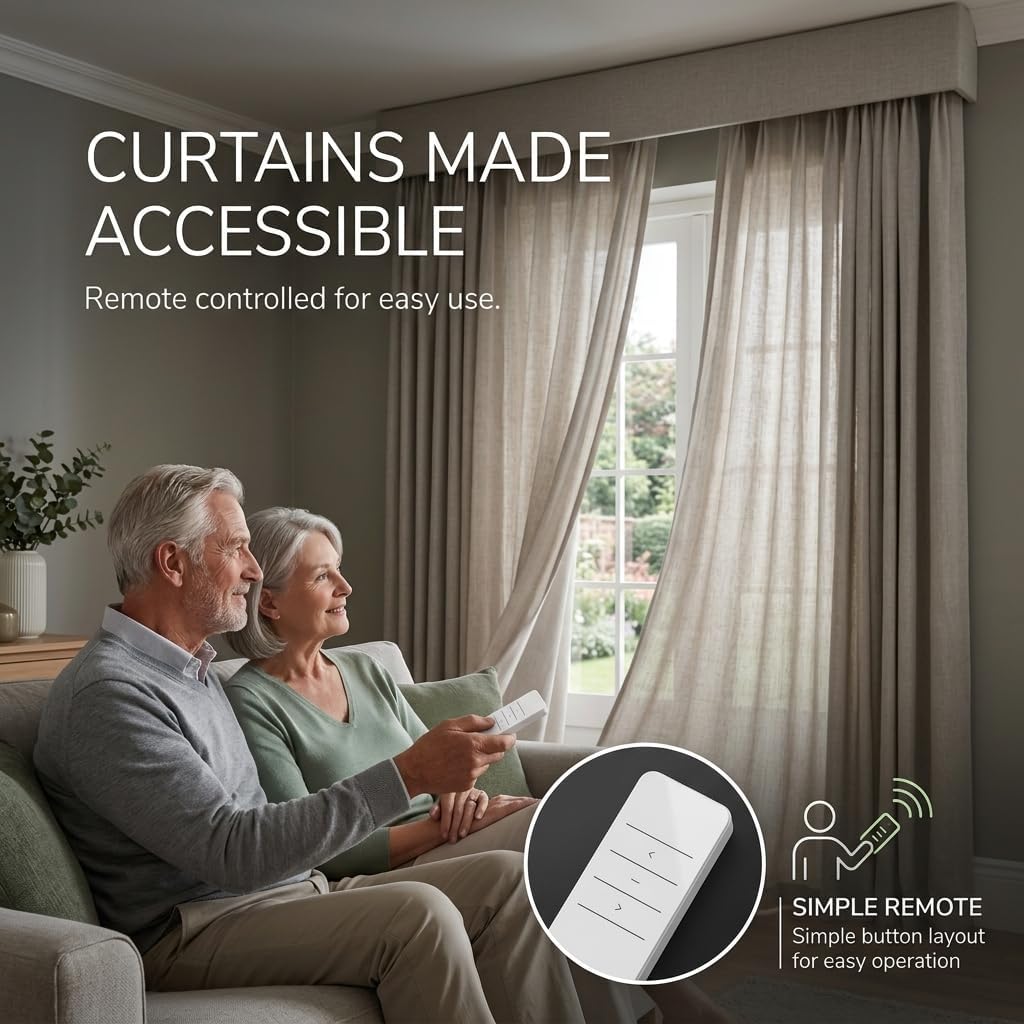 Smart Electric Curtain Track, Motorized motor, Adjustable track length, compatible with Alexa, google, Siri, Apple Watch