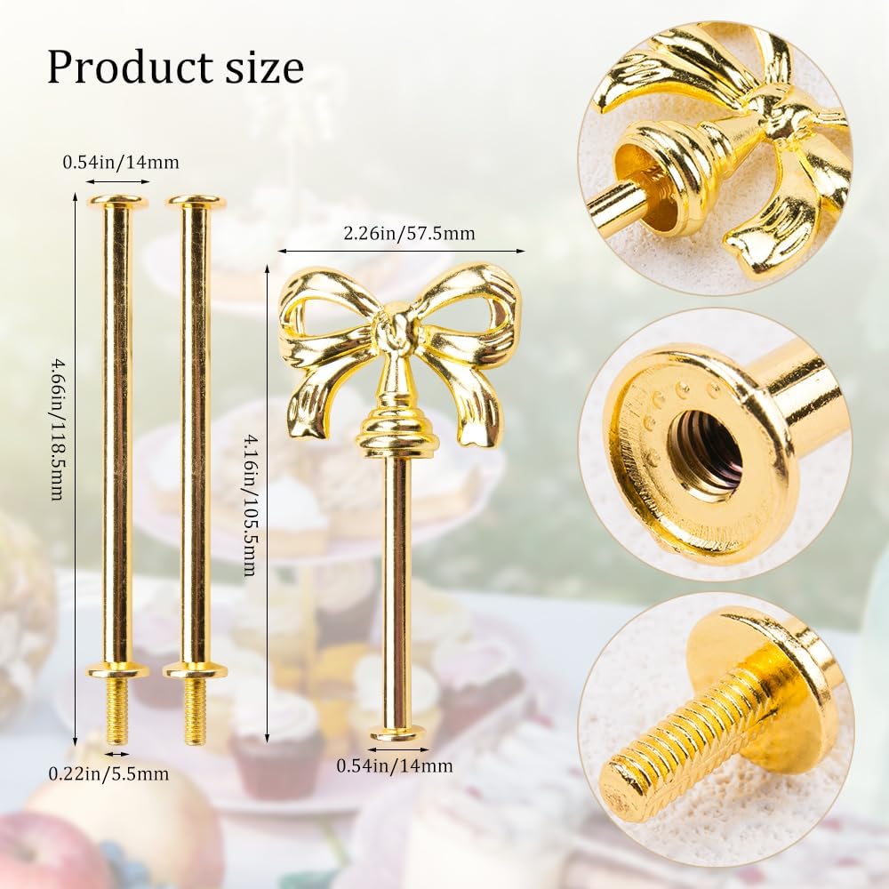 4Sets Elegant DIY 3-Tier Tray Cake Stand Hardware Kit for Display - Set of 4
