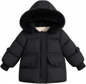 Toddler Girl Winter Coat Fleece Hooded Jacket Warm Outwear