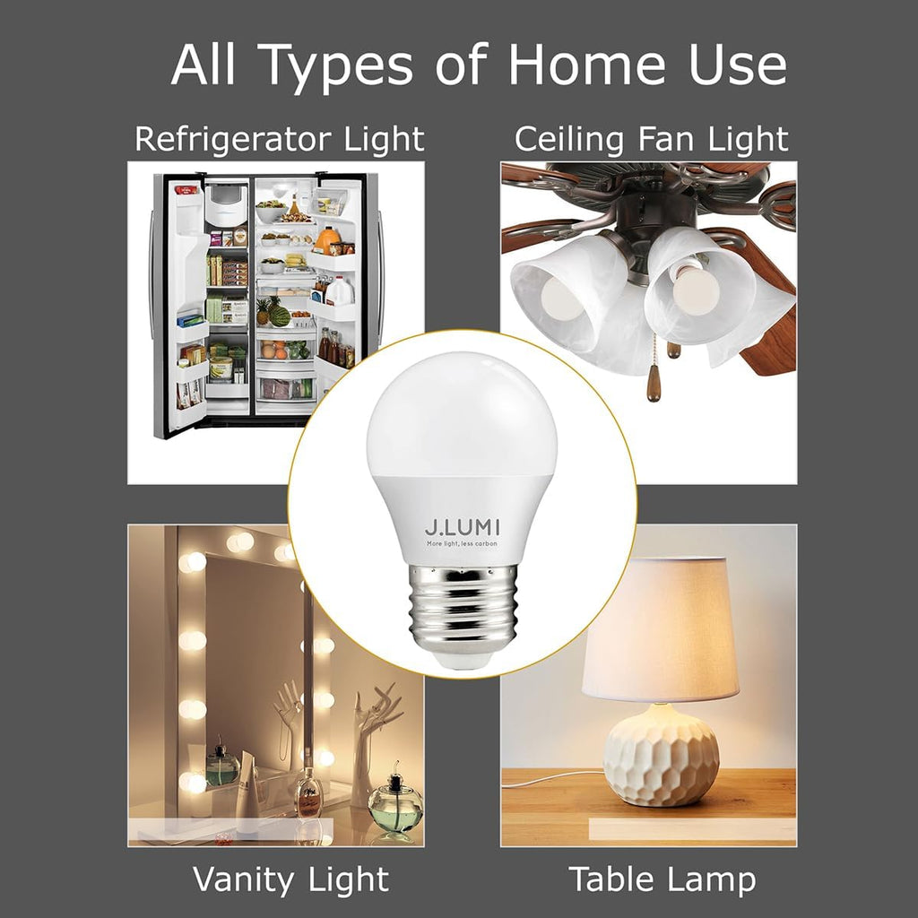 A15 LED Bulb 5W, 450 Lumens, 3000K Soft White, Small G45/A15 Shape, E26 Medium Base, 40W Equivalent Ceiling Fan
