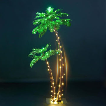 Gorgeous Artificial Lighted Palm Tree 4FT&6FT Office Decor Plug in, for Outside Patio Home Party Garden