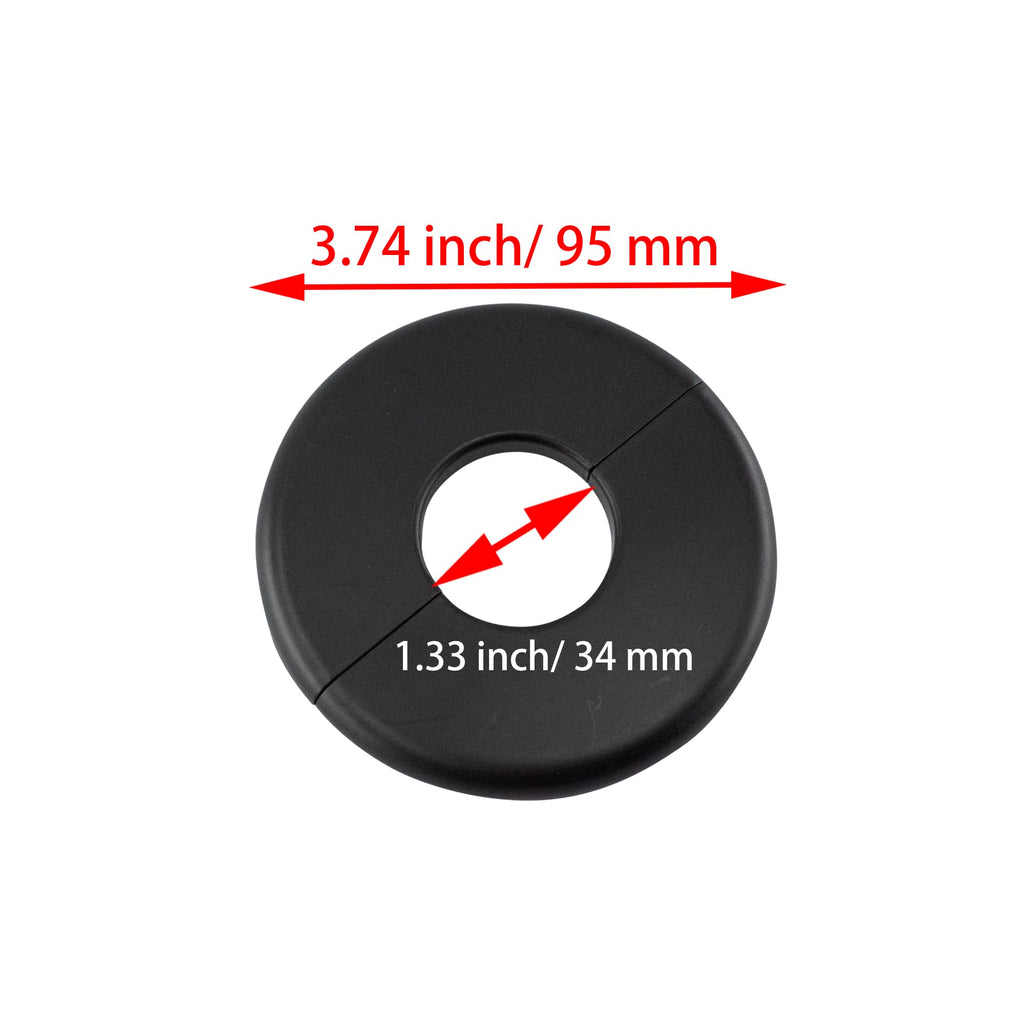 Wall Split Flange 33mm/1.3"Diameter, ABS Round Self-Adhesive Escutcheon Plate, Wall Hole Decoration Cover, Water Pipe