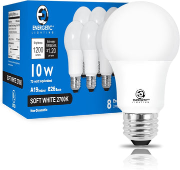 A19 75 Watt Equivalent LED Light Bulbs Soft White, 2700K 1200LM Super Bright, Non-Dimmable 10W A19 LED Bulb, E26