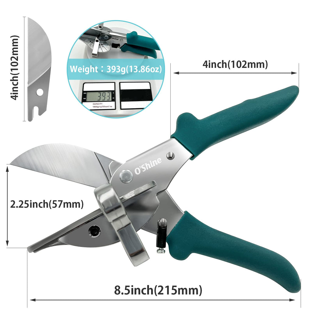 Miter Shears for Angular Cutting Molding Crafting,Shoe Molding Cutter Tool,45-135 Degree Multi Angle Trim Cutter Hand