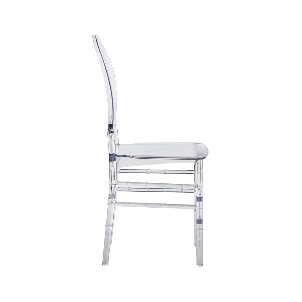 Ballroom Ghost Chairs, Stackable Acrylic, Modern, Set of 2, Clear