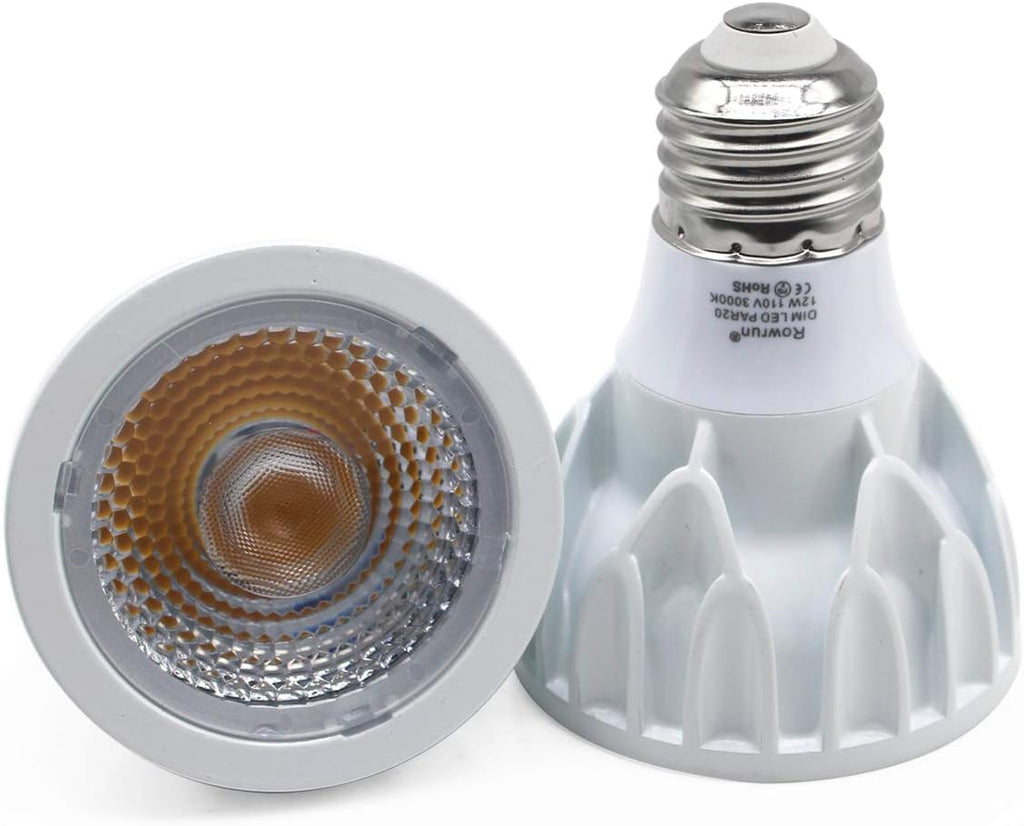 PAR20 E26 Dimmable COB Bulb 12W Warm White 3000K Can Light 2 Pack
