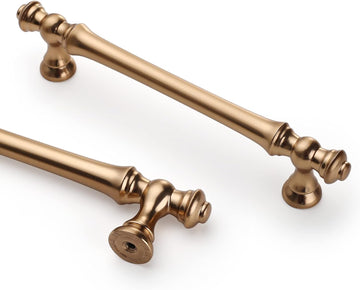 10 Pack 5 Inch(128mm) Champagne Bronze Kitchen Cabinet Handles,Brushed Brass Cabinet Pulls Kitchen Cabinet Hardware