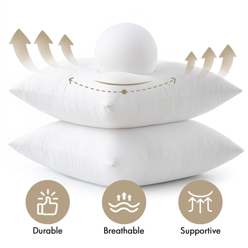26x26 Euro Pillow Inserts 4 Pack, 100% Virgin Filling Throw Pillows