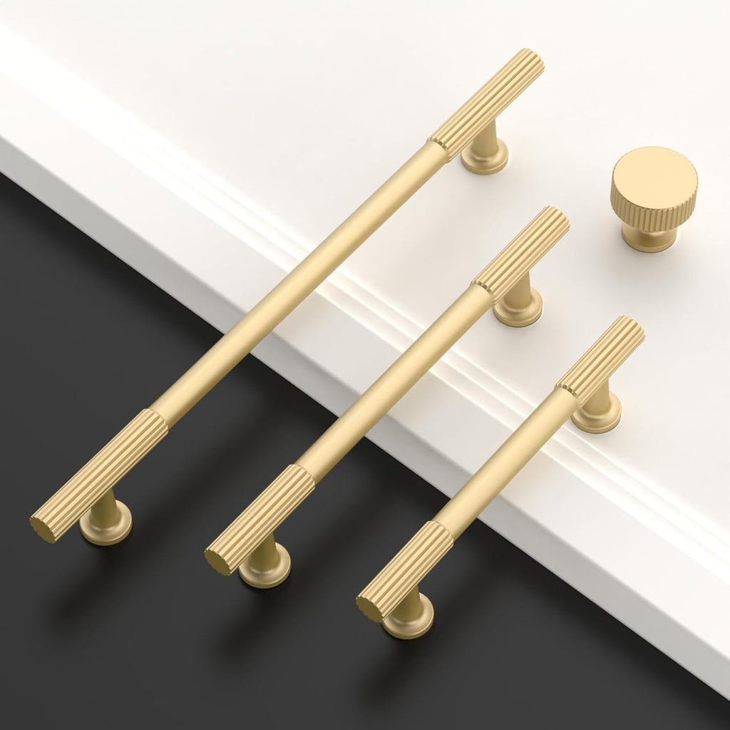 6 Pack Brushed Gold Kitchen Cabinet Knobs Dresser Knobs Drawer Knobs Cabinet Hardware Zinc Knobs Drawers 2250-K