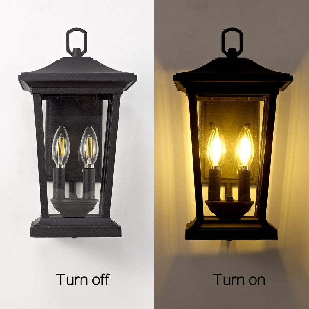 Outdoor Wall Lantern, Large Exterior Waterproof Wall Sconce Light Fixture